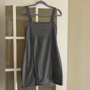 Good Luck Gem Gingham| Blk white Plaid Check Knit | Short Dress